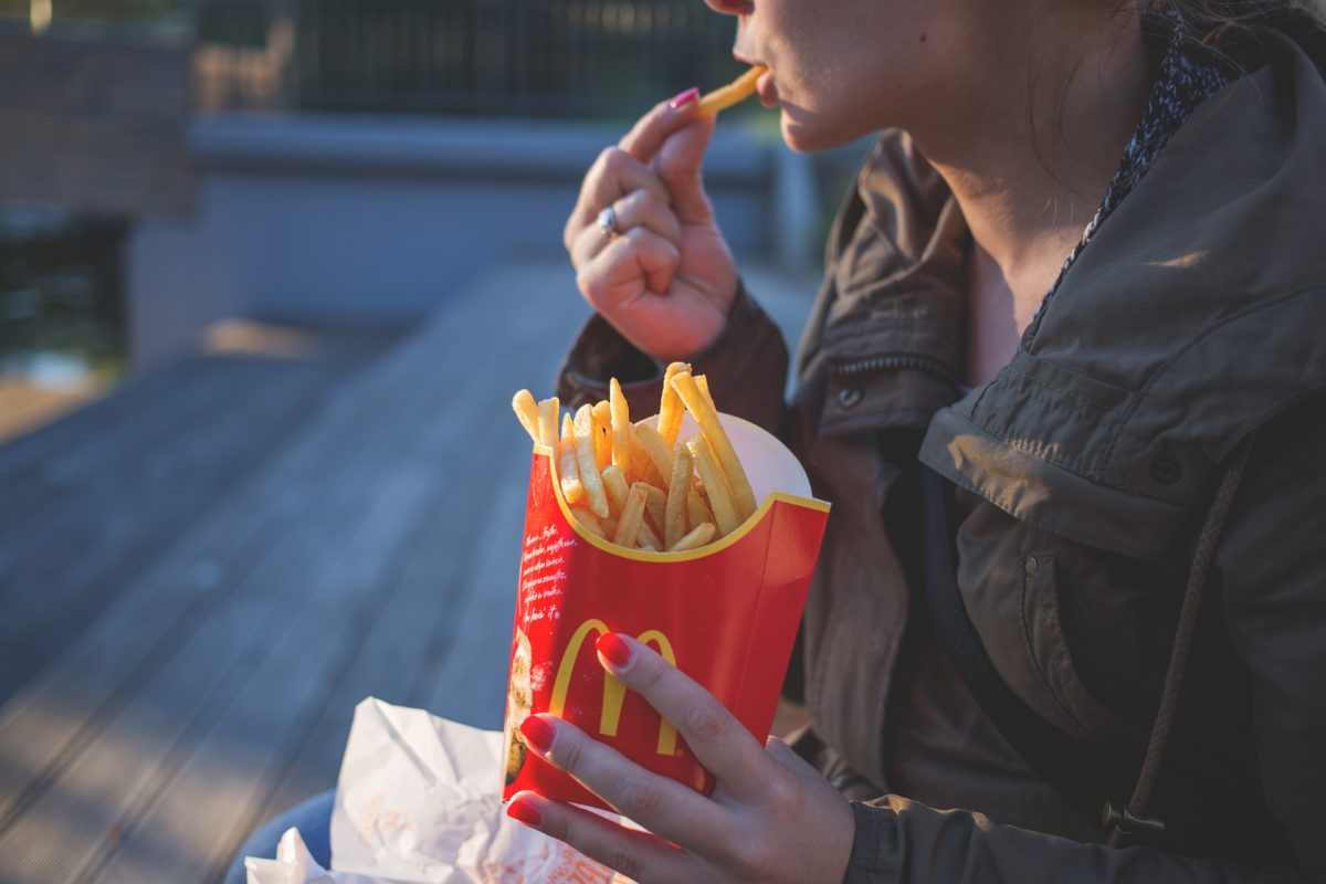 Eatting McDonald's fries