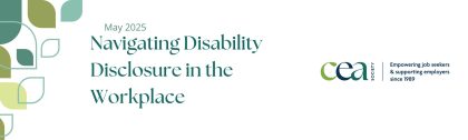 written words "Navigating Disability disclosure in the workplace"